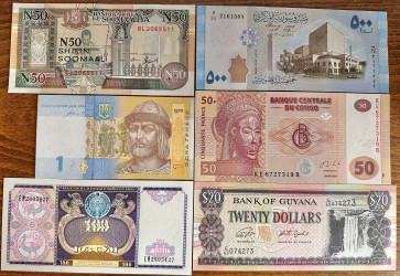 Lot 20 New UNC Banknotes from all over the World (L1)