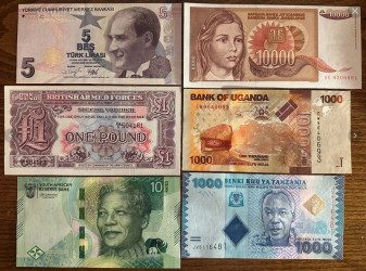 Los 20 kassenfrische UNC-Banknoten aus der ganzen Welt (L1)